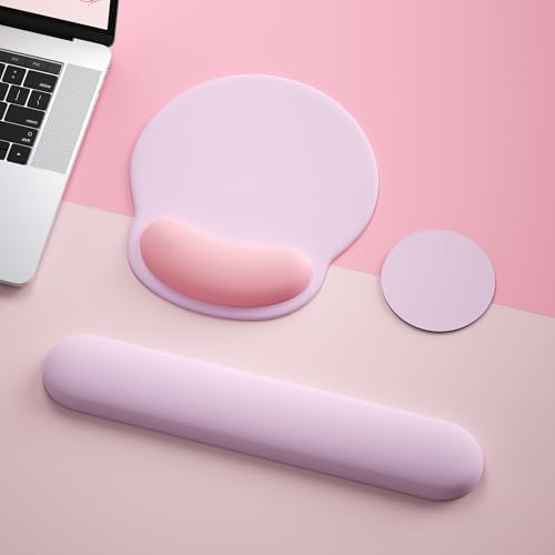 Mouse Pad with Keyboard Wrist Rest,Ergonomic Mousepad Support Set
