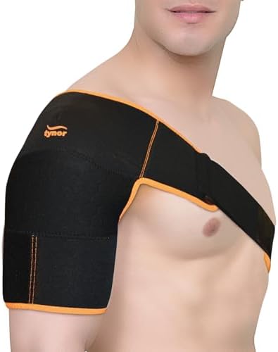 TYNOR Shoulder Brace for Women-Men,Torn Rotator Cuff Shoulder Support for Left/Right Arm, Neoprene Shoulders Compression Sleeve for AC Joint Pain,Dislocation,Adjustable Shoulder Sleeve-One Size,1 Unit