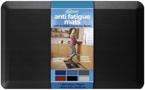 Sky Solutions Anti Fatigue Kitchen Mats for Floor (20inx32in,Black)