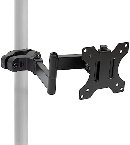 Mount-It! Universal Full Motion Steel Pole Mount with Articulating Arm and Removable VESA Plate for 17 to 32 Inch Monitors & TVs, VESA 75x75 & 100x100 Compatible, Black (MI-391)