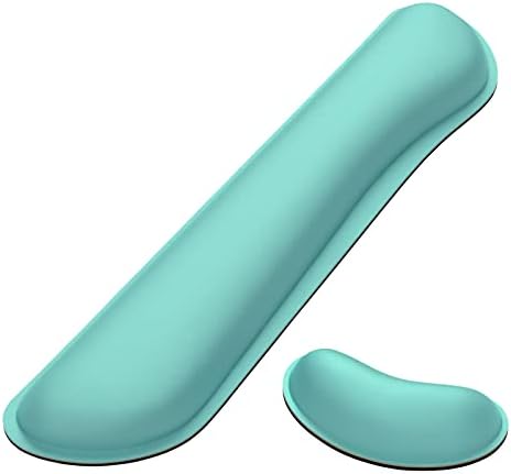 Dapesuom Enlarge Keyboard Wrist Rest, Memory Foam Wrist Cushion for Desk Mats Support, Cute Typing Pain Relief Keyboard Mouse Pad Rests Set with Non-Slip Base for Gaming Laptop Office Computer, Green