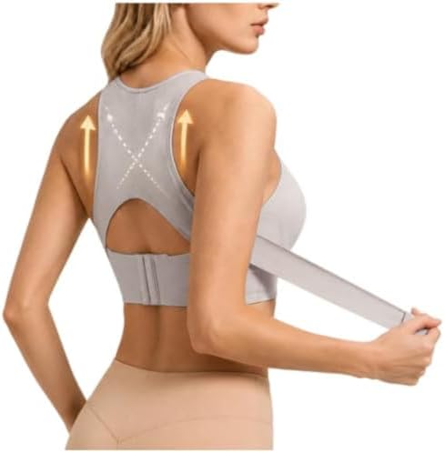 Posture Support Bras for Women Front Closure Cross Back Wireless Corrector Seamless Full Coverage Push Up Bralettes