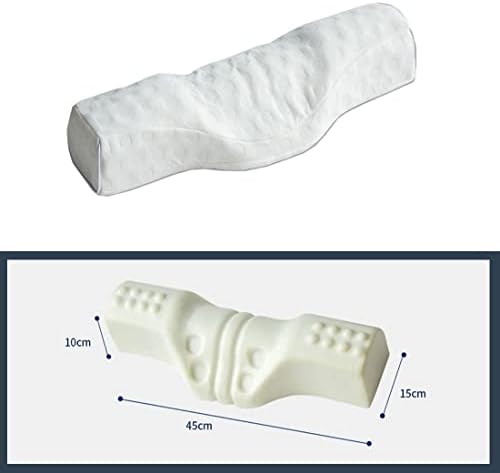 Cervical Neck Pillow for Pain Relief Sleeping, Neck roll Pillow Memory Foam for Stiff Neck Pain Relief ，Travel Bolster Pillow for Bed for Side Sleepers Back Sleeper. (White)