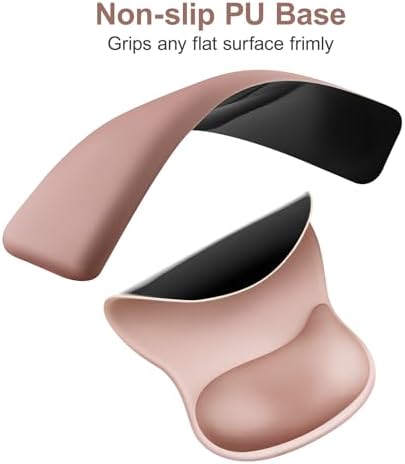 MOSISO Wrist Rest Support for Mouse Pad & Keyboard Set, Brown