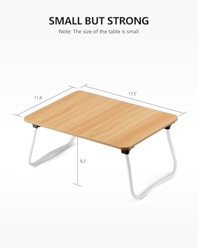 ZEAPTAC Laptop Bed Desk, Foldable Lap Desk, Portable Lap Table, Bed Table, Laptop Stand, Lightweight & Mini Table for Breakfast/Picnic/Drawing/Couch/Floor - Wood