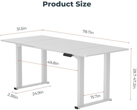 79''x31'' 4 Leg Large Standing Desk,Electric Desk for Home Office