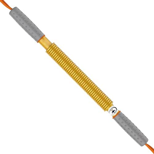 Power Twister Bar, Gold-Yellow Heavy Duty Spring Arm Exerciser, Portable Chest Expander, Home Gym Fitness Equipment for Exercise Chest Arm Forearm and Shoulder
