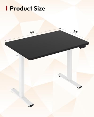 SANODESK One-Piece 1'' Thick Height Adjustable Standing Desk 48''x30''