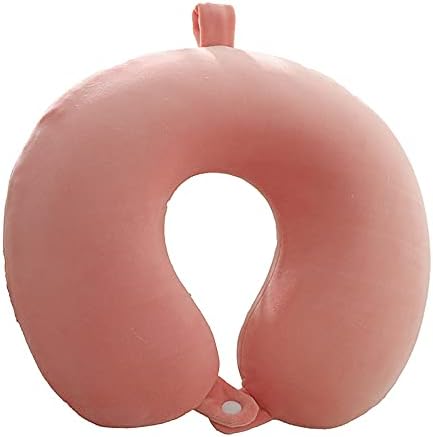 GDEOUP Travel Pillow - Memory Foam Neck Pillow Support Pillow,Luxury Compact & Lightweight Quick Pack for Camping,Sleeping Rest Cushion (Pink)