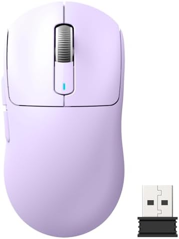 ATTACK SHARK X3 Lightweight Wireless Gaming Mouse with Tri-Mode 2.4G/USB-C Wired/Bluetooth,Up to 26K DPI, PAW3395 Optical Sensor,Kailh GM8.0 Switch,5 programmable Buttons for PC/Win/Mac(Purple)