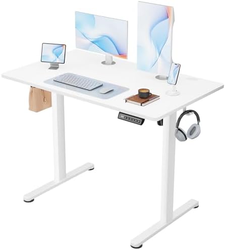 Furmax 40 Inches Electric Standing Desk, Home Office Desk with Phone Holder