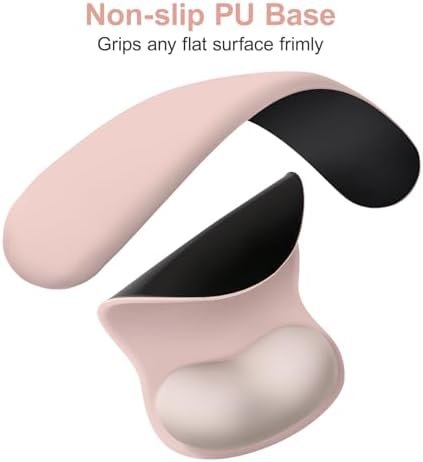 MOSISO Wrist Rest Support for Mouse Pad&Keyboard Set, Pink