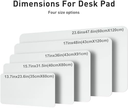 Aothia Faux Leather Desk Mat – Large Mouse Pad, Non-Slip PU Leather Blotter, Waterproof Writing Surface for Office and Home (Barely Grey, 47.2" x 23.6")
