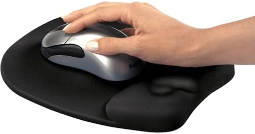 Fellowes Memory Foam Mouse Pad/Wrist Rest- Black (9176501),(Pack of 4)