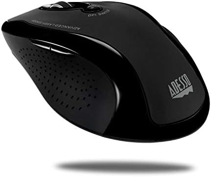 Adesso WKB-1500GB Wireless Ergonomic Keyboard and Laser Mouse, Black