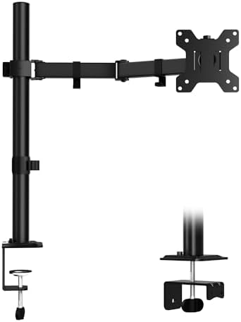 ERGOMAKER Single Monitor Stand, Height Adjustable Swivel for 13-27" Screens