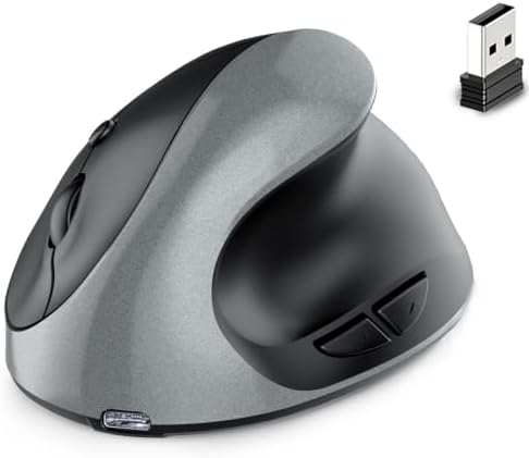 Right Hand Ergonomic Vertical Wireless Mouse Type C Rechargeable 6 Btn Mice