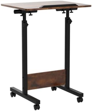 KOUPA Height Adjustable Flip Standing Desk with Wheels,24Inch