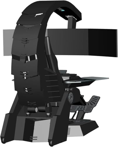 Blue,Zero Gravity Computer Cockpit, Comfortable Gaming Chair - Ergonomic Zero Gravity Video Game Chair, Luxury Ergonomic Computer Cockpit Workstation