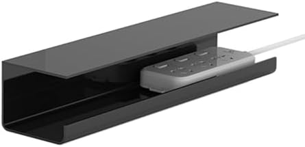 Under Desk Cable Management, Cable Management Tray Clamp Mount Organizer Wire Tray for Home Office Standing Desk (Black)
