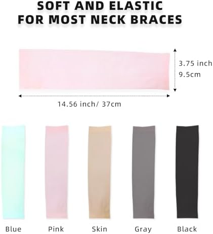4 Piece Cervical Support Sleeve, Breathable Dustproof Cervical Support Sleeve, Elastic Soft Neck Brace Covers - For Men and Women, Suitable for Sleep Work Daily Use (Pink)