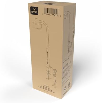 Globe Electric 15" LED Integrated Matte Black Clamp Desk Lamp with Adjustable Silicone Gooseneck
