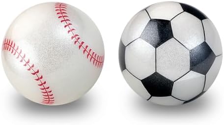 Perixx PERIPRO-303X2F 1.34 Inches Sports Trackball 2 pcs Pack - Fun Novelty Baseball and Soccer Design - Compatible for M570, M575, PERIMICE-517/520/717/720, and Other 1.34inches Trackball Mouse