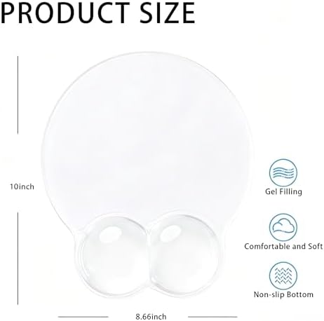 Gel Mouse Pad with Wrist Rest Ergonomic Clear Mousepad Support Pain Relief