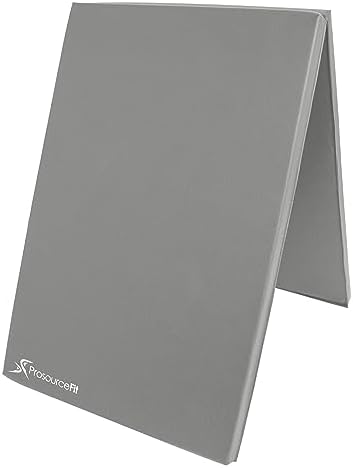 ProsourceFit Bi-Fold Folding Thick Exercise Mat 6’x2’ with Carrying Handles for MMA, Gymnastics Core Workouts
