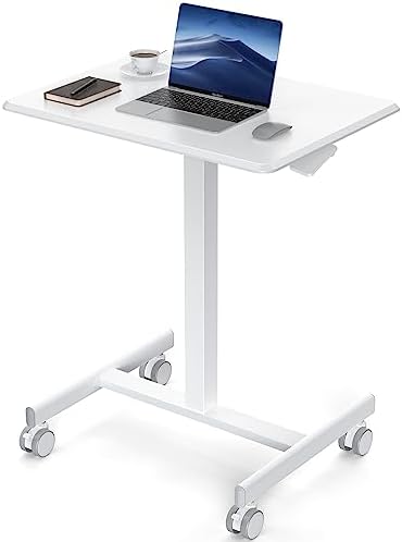 DUMOS Small Standing Desk with Wheels, Laptop Desk, 19 Inch