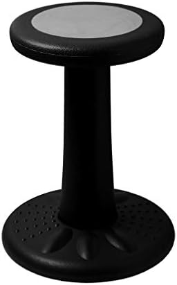 Studico ActiveChairs Kids Wobble Chair, Flexible Elementary Classroom Seating, Improves Focus, Posture and Helps ADHD/ADD, Sensory Chair, Active Fidget Chairs, Pre-Teen 17.75" Stool, Ages 7-12, Black