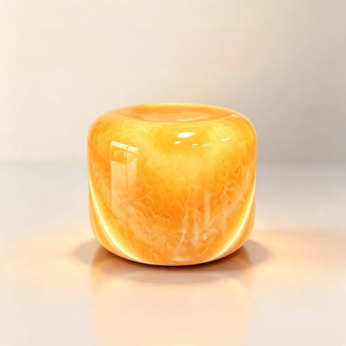 Natural Marble Lamp Cordless Touch Control Night Light Rechargeable Small Marble Table Lamp, Dimming Warm Glow Portable Marble Touch Lamp for Bedroom, Living Room, Decor Gift (Orange Jade)