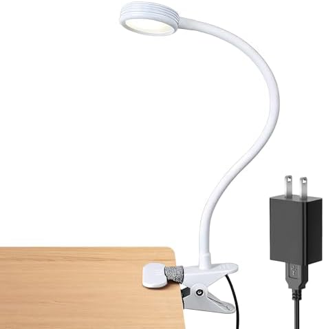 LEPOWER Clip on Light, Book Reading Lamp for Desk, Bed Headboard and Dorm
