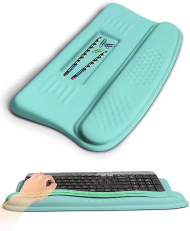 Ergonomic Wave Wrist Rest with Keyboard Stand, Cushioned Palm Rest, Comfortable Integrated Memory Foam for Natural Typing and Relieve Wrist Pain, Baby Blue