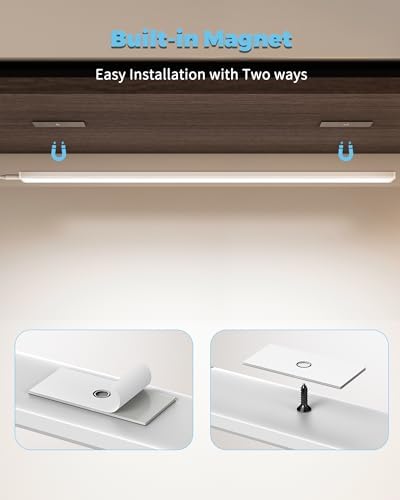 ASOKO 24" Plug-in Under Cabinet Lighting, Cool White Workbench Bar