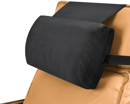 Head Recliner Pillow Adjustable Shredded Memory Foam Headrest Pillow for Recliners,Non-Slip Velvet Cushion for Pain Relief Neck Support Pillow for Travel Home Recliner Sofa Armchair (Black)