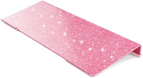 BEEGO Ergonomic Computer Keyboard Stand - Glitter Pink Acrylic Keyboard Riser Tilted Keyboard Holder Keyboard Tray with Pink Non-Slip Strip for Easy Typing at Home School Office Desk Accessories