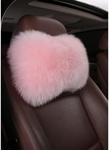 Car Headrest Pillow Plush Protector Neck Rest Pillows, Pink