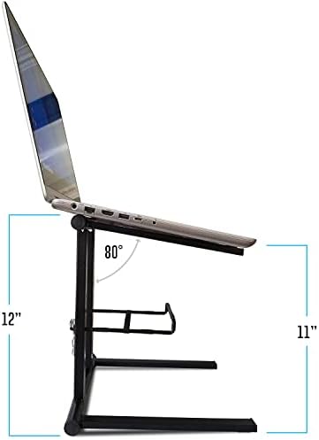 AXA AXCESSABLES DJ Laptop Stand with Travel Bag | Portable Foldable Aluminum Laptop Stand for Laptops up to 15 inches and 20lbs | No Assembly Required, Includes Carrying Bag