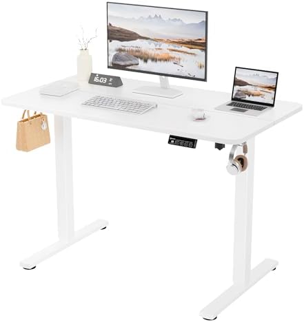 43"x24" Standing Desk,Height Adjustable Sit-Stand Desk Home Office, White
