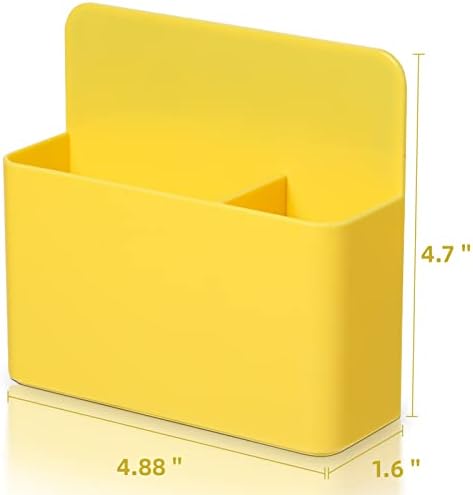 Mabrasse 2p Magnetic Dry Erase Marker Holder,Pen and Eraser Holder for Whiteboard, Magnet Pencil Cup Utility Storage Organizer for Office, Refrigerator, Locker and Metal Cabinets (Yellow)