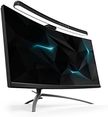 Computer Monitor Lamp, Curved Screen Monitor Light Bar for Eye Caring, Touch Dimming, No Screen Glar e, 7 Color RGB Light Effect, USB C LED Computer Lamp for Desk,Gaming