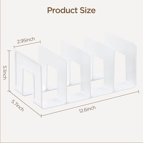 HBlife White Acrylic Kids Shoe Rack for Closet Organizers and Storage, Small Shoe Rack 4 Sections Toddler Baby Shoe Storage Organizer Stackable Shoe Shelf,Desk File Sorter Book Purse Organizer(2 Pack)
