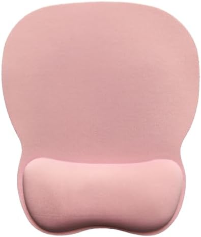 Mouse Pad with Wrist Support, Ergonomic Mousepad with Comfortable Memory Foam Wrist Rest Cushion, Relieve Wrist Pain, Non-Slip Rubber Base Gaming Mice Pad for Home Office Computer Laptop, Pink