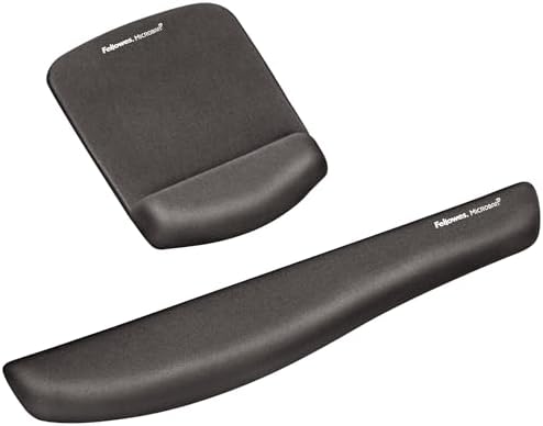 Fellowes PlushTouch Foam Keyboard Wrist Rest, MICROBAN Antimicrobial, Graphite (9252301), Classic
