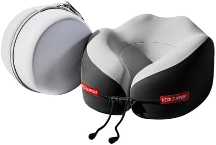 SheRest Cooling Travel Neck Pillow for Airplane, Memory Foam Neck Support