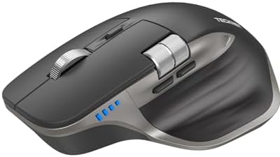 TECKNET Wireless Mouse, Side Scroll Bluetooth Rechargeable, 3-Device