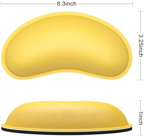 Dapesuom Mouse Wrist Rest, Ergonomic Memory Foam Mouse Wrist for Computer Desk Mats Support, Hand Rest Pad Cushion for Gaming, Office, Laptop, Men, Women, Pain Relief & Easy Typing, Apricot Yellow