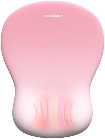 TECKNET Ergonomic Mouse Pad with Wrist Rest, Smooth Surface & Non-Slip Base