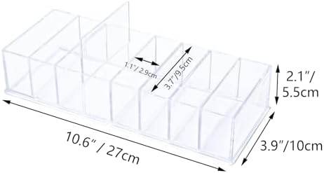 NatSumeBasics Clear Drawer Organizer 8-Section Desk Compartment